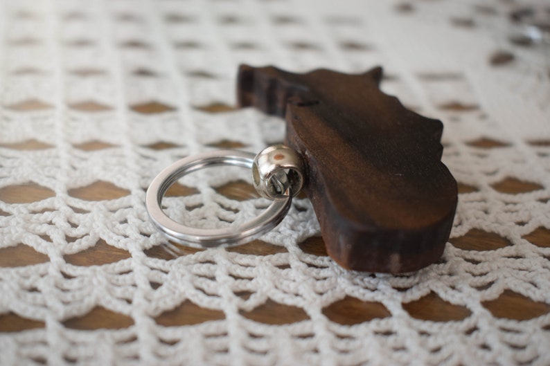 USA Wooden Keychain Costumized Map Keychain Cherry Tree Etsy