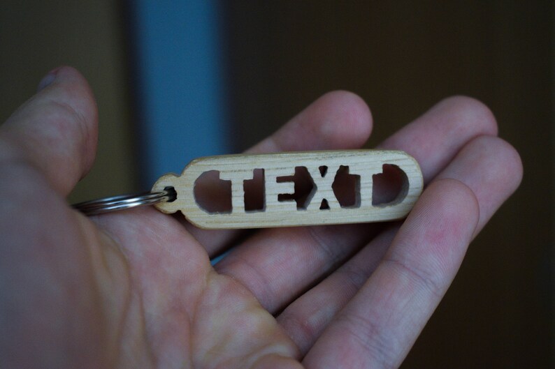 FREE SHIPPING Customized Wooden Keychain Scroll Saw Etsy