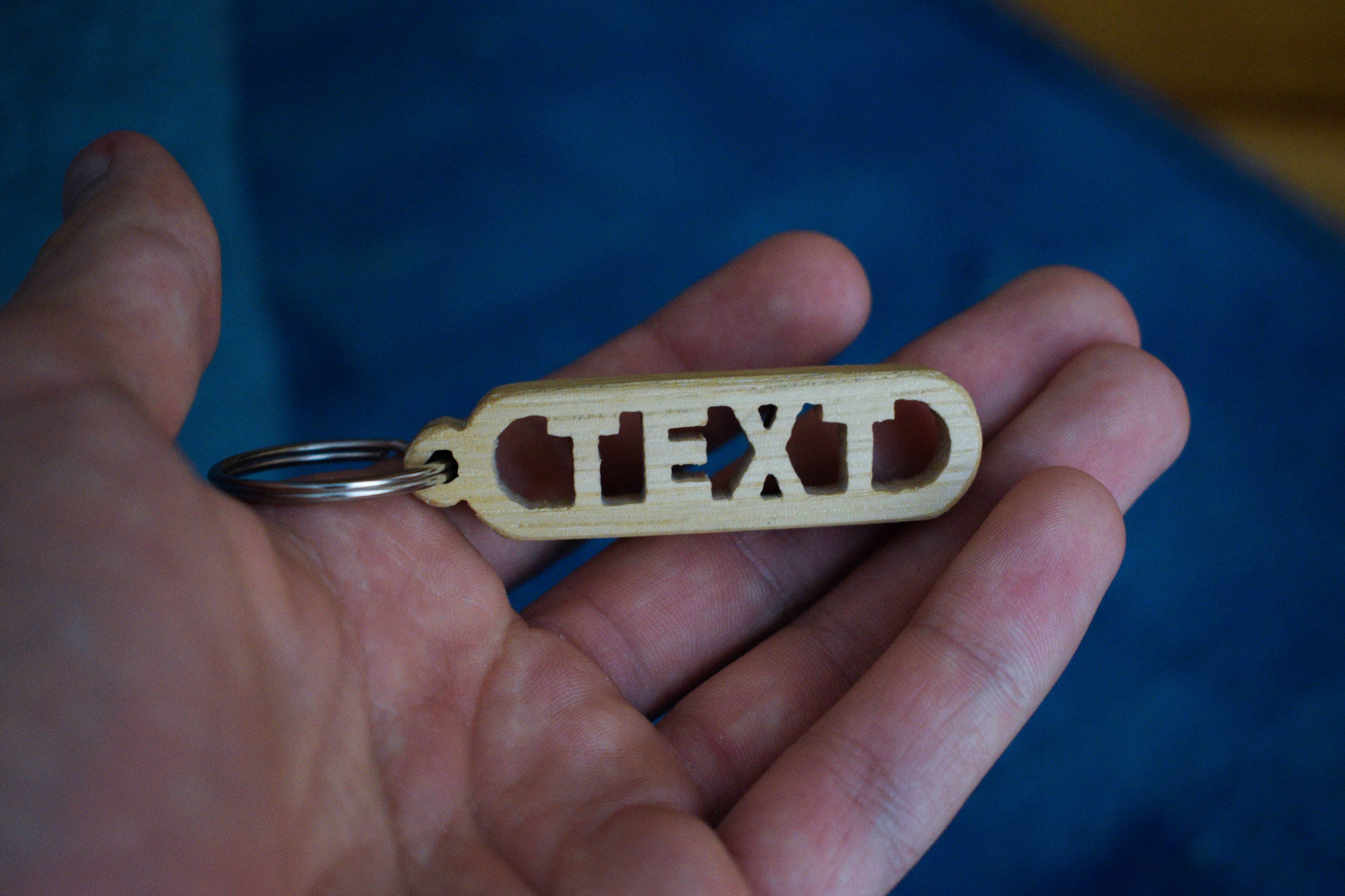 FREE SHIPPING Customized Wooden Keychain Scroll Saw Etsy