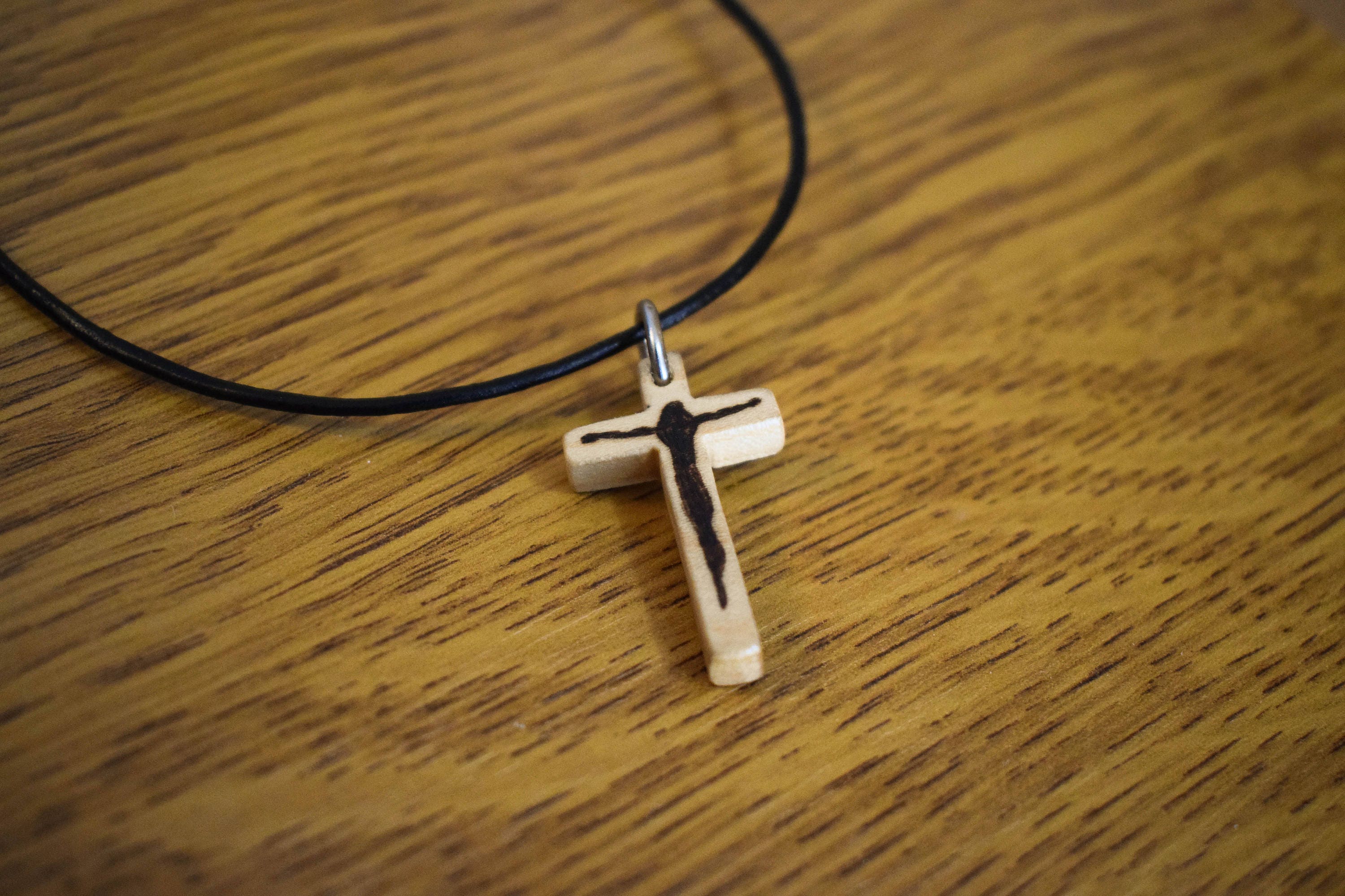 Wooden Cross Necklace Cross Pendant Cristian Cross Jesus Etsy