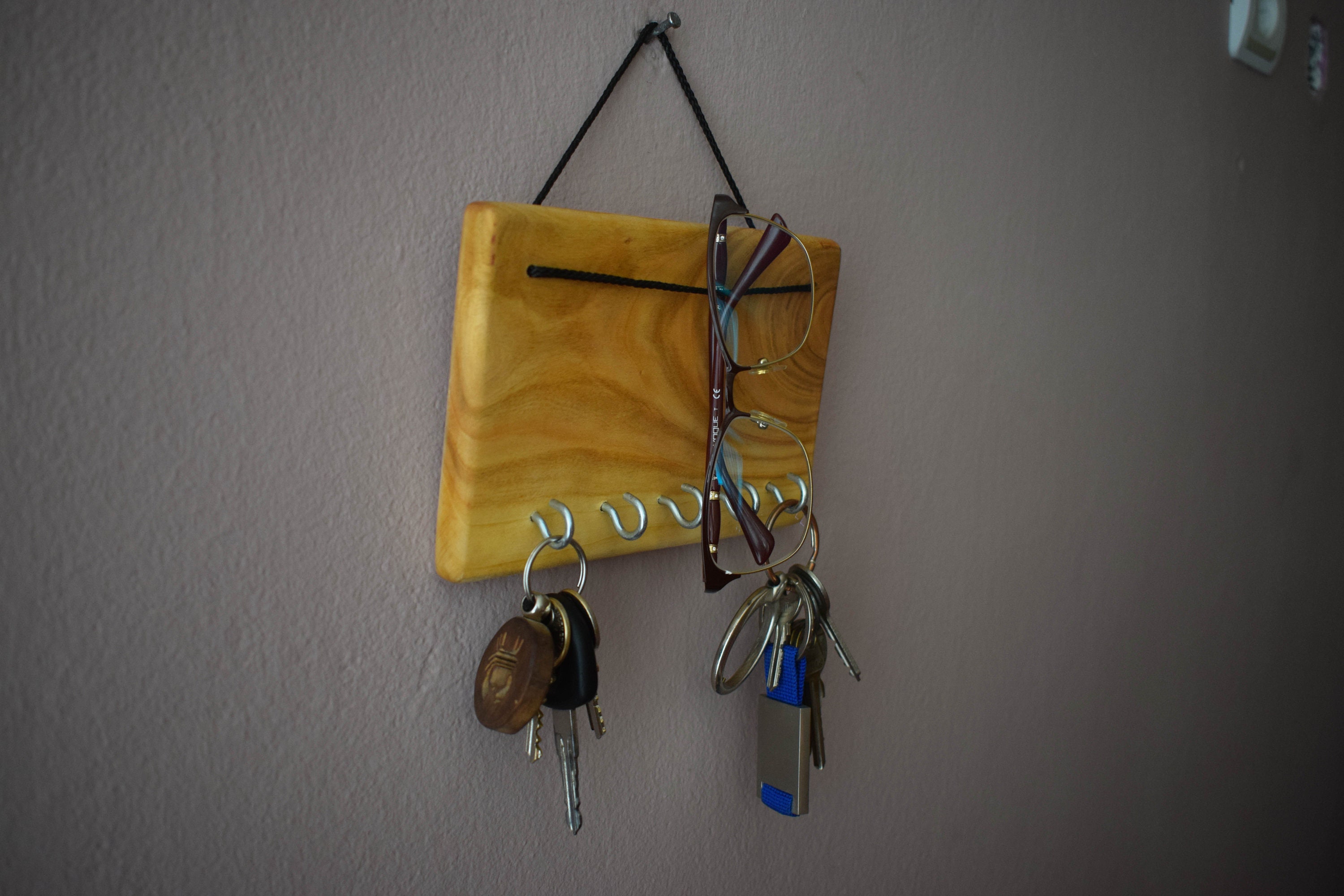 Wooden Keychain Holder Wall Keychain Holder Wall Keycring Etsy