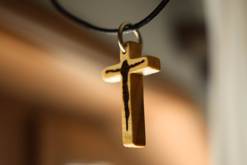 Wooden Cross Necklace Cross Pendant Cristian Cross Jesus Etsy