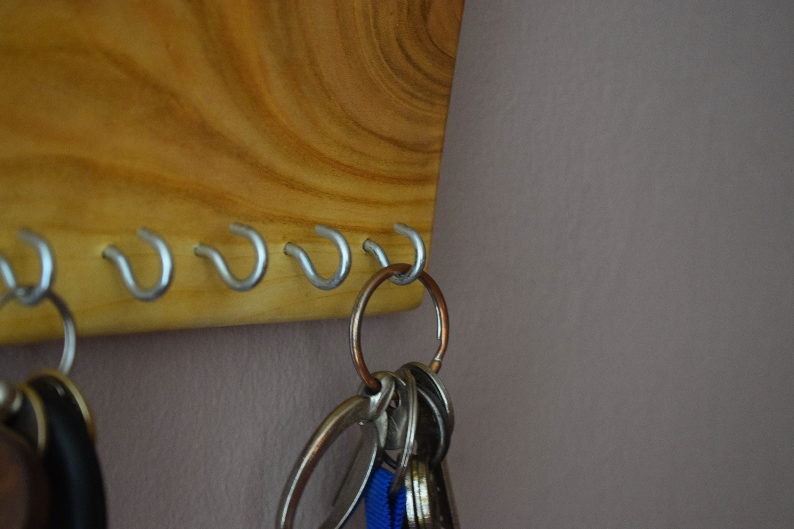 Wooden Keychain Holder Wall Keychain Holder Wall Keycring Etsy