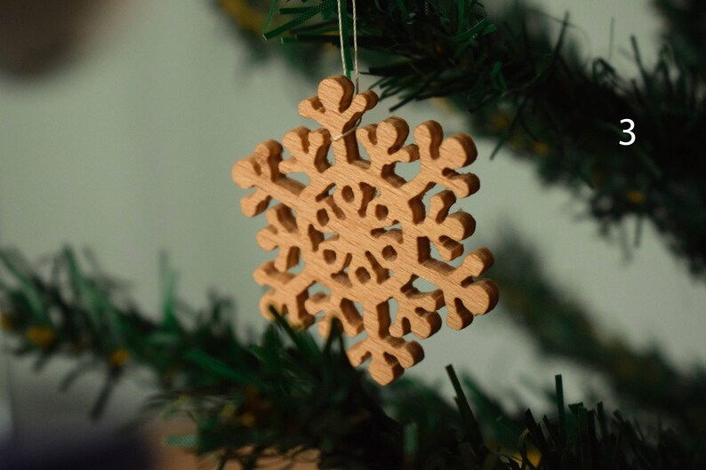 Wooden handmade snowflake ornaments Christmas Decor Etsy