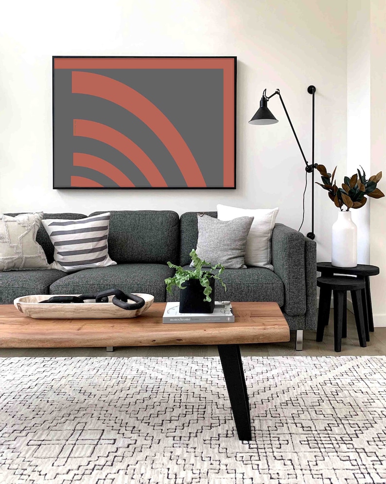 Expressionist Wall Decor Print 36 x 24 Scaleable Files Large Minimalist Abstract Art Print Mid Century Instant Download