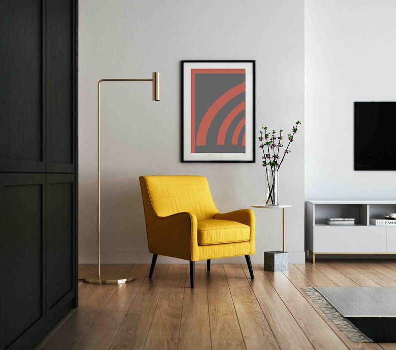 Expressionist Wall Decor Print 36 x 24 Scaleable Files Large Minimalist Abstract Art Print Mid Century Instant Download