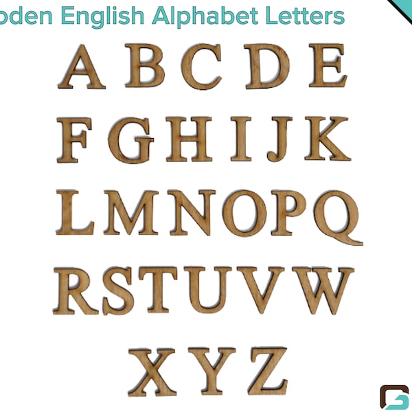 Original Greek English Alphabet Wooden Unfinished Letters with Adhesive Backing