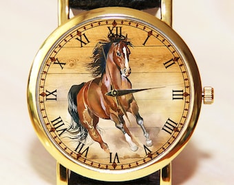 Watches horse, watches animals, men's watches, women's watches, brown watches, watches for birthday, watches for horse lovers