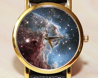 Space watch, constellation watch, multi-colored watch, galaxy watch,  women's watch, men's watch, space jewelry, watch handmade