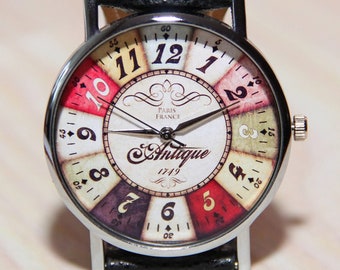 Antique watch, Unique watches, men's watches,  women's watches, Color watches, Vintage Color Wheel Watch, Jewelry Accessories Gift