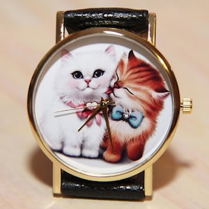 Wrist watch cats,  kittens watch , Women&#39;s  watches, children&#39;s watch, watches  girls, lovely watch, unique watch, handmade watches