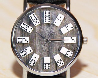 Domino watches, game watches, men's watches, women's watches, minimalism watches, gift watches, unique watches, gray watch, christmas watch
