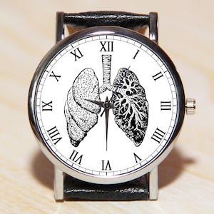 Watch Human Lungs, Bronchial Tree Respiratory System Watch, Doctor Gift, Watch Human Anatomy, women's watch, men's watch, gift to a student