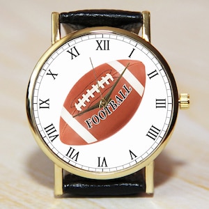 American football watch, men&#39;s watches, watches for athletes, leather watches, christmas present, football player&#39;s gift