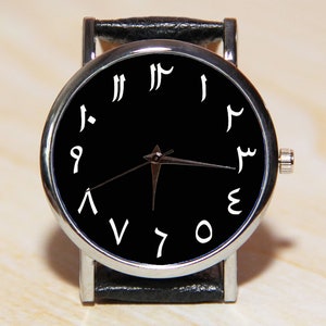 Arabic Number Design Watch. Shows Arabic Numerals in a Clean Classy Design. Genuine Leather Strap. Mens Watch. Womens Watch Etsy Australia