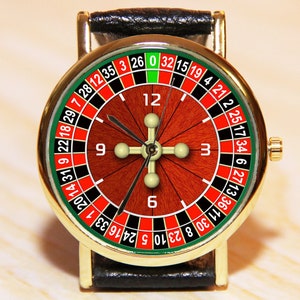 Roulette watches, men&#39;s watches, women&#39;s watches, game watches, winnings watches, money watches, red watch, leather watch, watch vintage
