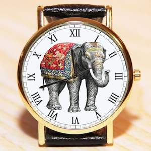 Elephant watch, souvenir watch, women&#39;s watch, men&#39;s watch, animal watch, birthday present, watch handmade, jewelry elephant, wedding watch