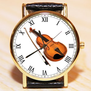 Wristwatch violin, watch music, watch a gift to a music teacher, watch a musician, brown watch, watch  note, watch  melody, women&#39;s watches