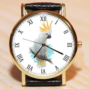 Watch parrot , Cockatoo Parrot bird watch, Watch parrot, women&#39;s watch, men&#39;s watch, gift watches, holiday watch, handmade watches