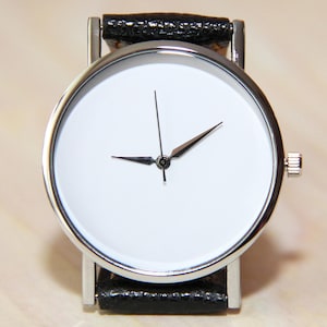 Wristwatch white dial, watch white, minimalist watch, men&#39;s watch, women&#39;s watches,  unique  accessories, handmade jewelry