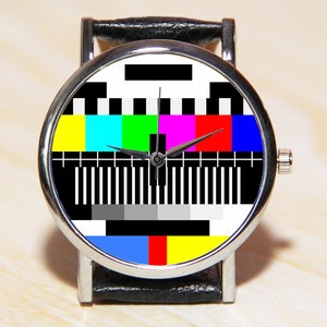 Wrist watch TV test, TV Television Error Test watch, mens watch, TV Television Error Test Screen Pattern, women watch image 1