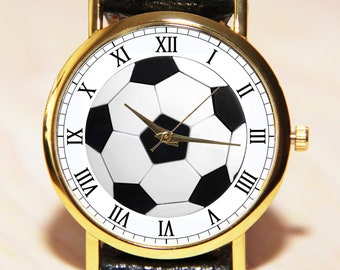 Wristwatch with soccer ball, Soccer Ball, Wrist Watch Football Fan , Watch Football Fan, Watch Men, Watch Black White, Watch Sportsmen Watch