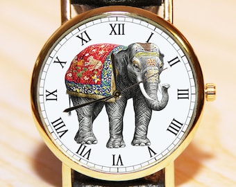 Montre éléphant, montre souvenir, montre femme, montre homme, montre animal, cadeau d'anniversaire, montre fait main, bijou éléphant, montre mariage