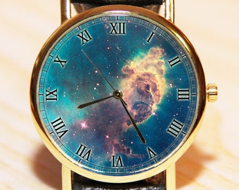 Wristwatch galaxy, watch cosmos, constellation watch, watch sky, mens watch, unique watch,Milky way, handmade watch, Space Watch