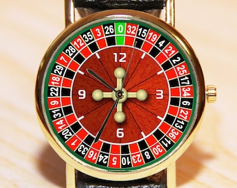 Roulette watches, men&#39;s watches, women&#39;s watches, game watches, winnings watches, money watches, red watch, leather watch, watch vintage
