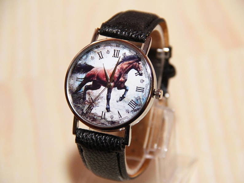 Horse Watches Mustang Watches Men's Watches Brown Etsy