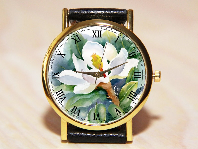 Wrist Watch Magnolia Watch Flowers Women's Watches Etsy