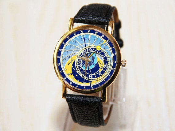 rotación domingo Estribillo Reloj de pulsera Astranomic Praga Astronómico Reloj Reloj - Etsy España