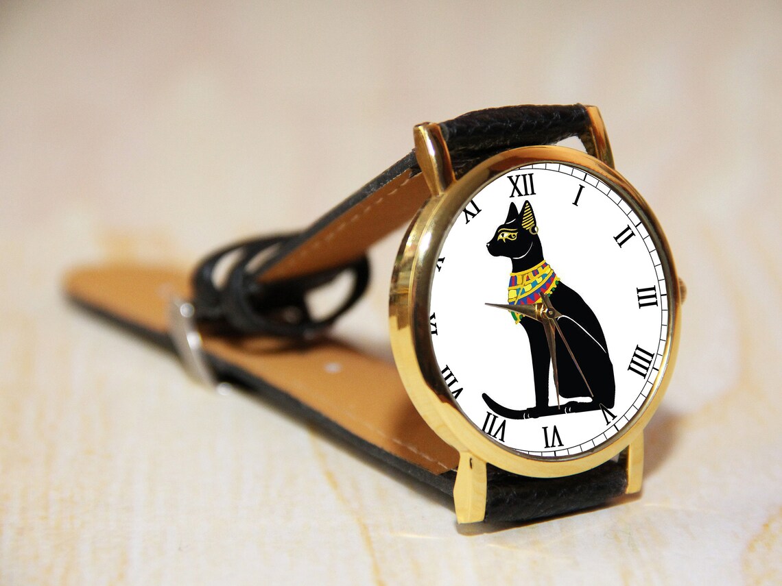 Black Cat Watches Ladies Watches Men's Watches Egyptian Etsy