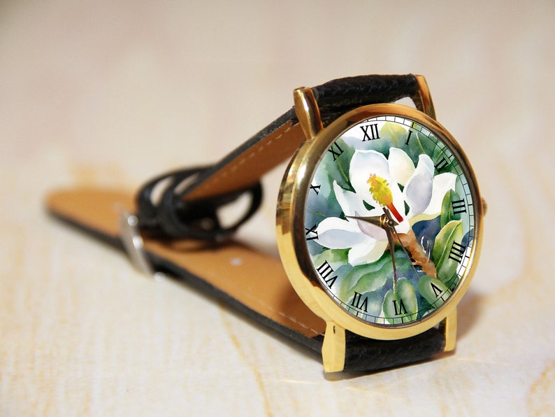 Wrist Watch Magnolia Watch Flowers Women's Watches Etsy