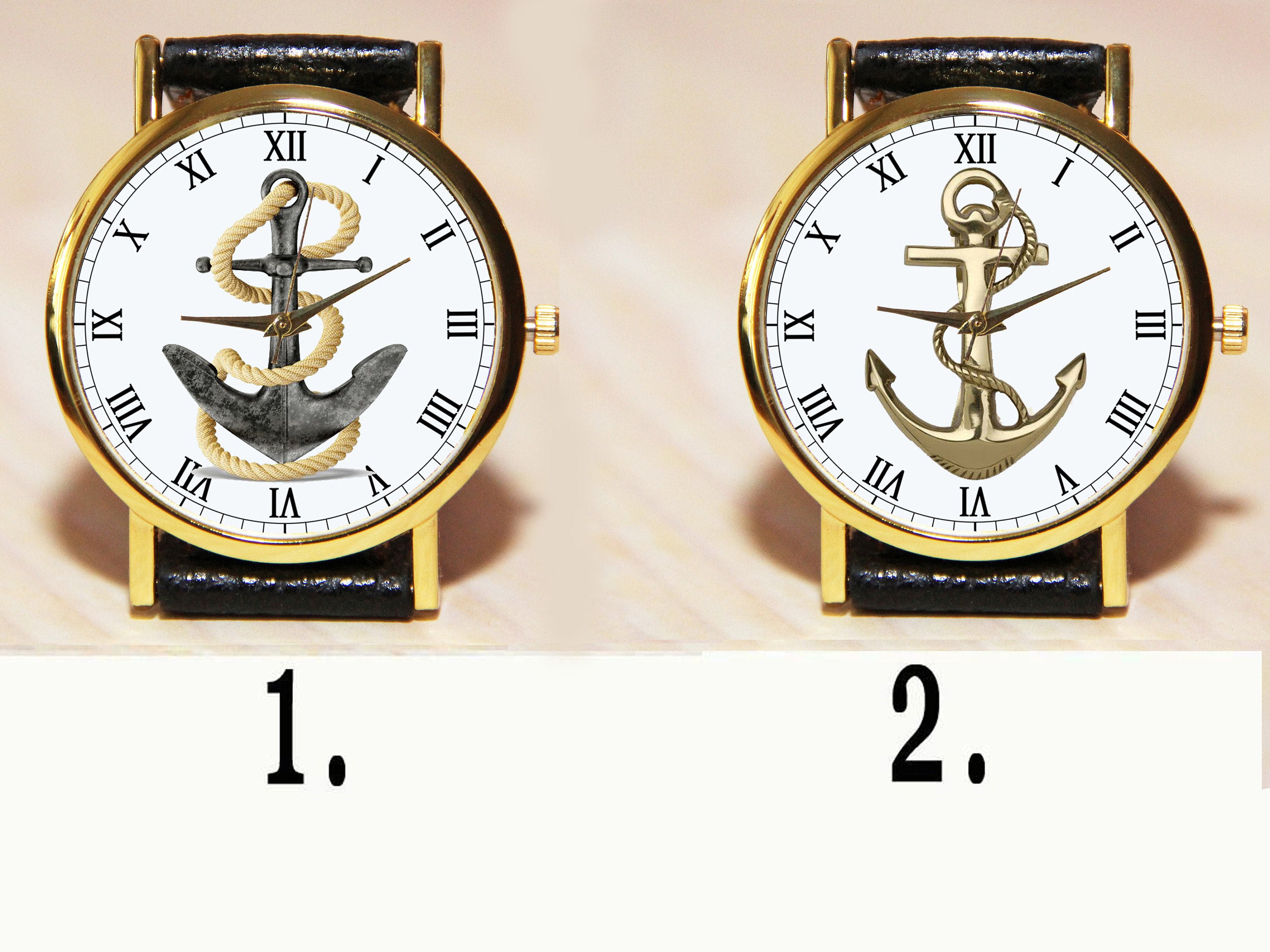Wrist watch with anchor аnchor leather watch anchor watch Etsy