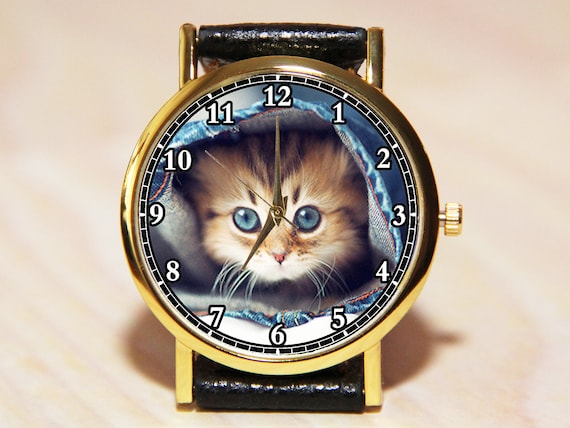 Watch Kitten Cat Watch Children's Watches Ladies - Etsy UK Watch Kitten Cat Watch Children's Watches Ladies - Etsy UK