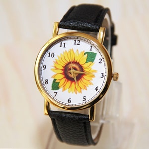 Watch Sunflower, Flower Watch, Female Watch, Girls Watch, Yellow Watch ...