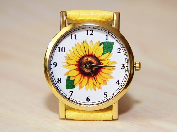 Reloj girasol, reloj flores, reloj mujer, reloj niña, reloj amarillo, reloj  verano, reloj único, reloj hecho a mano, reloj mujer, presente -  España