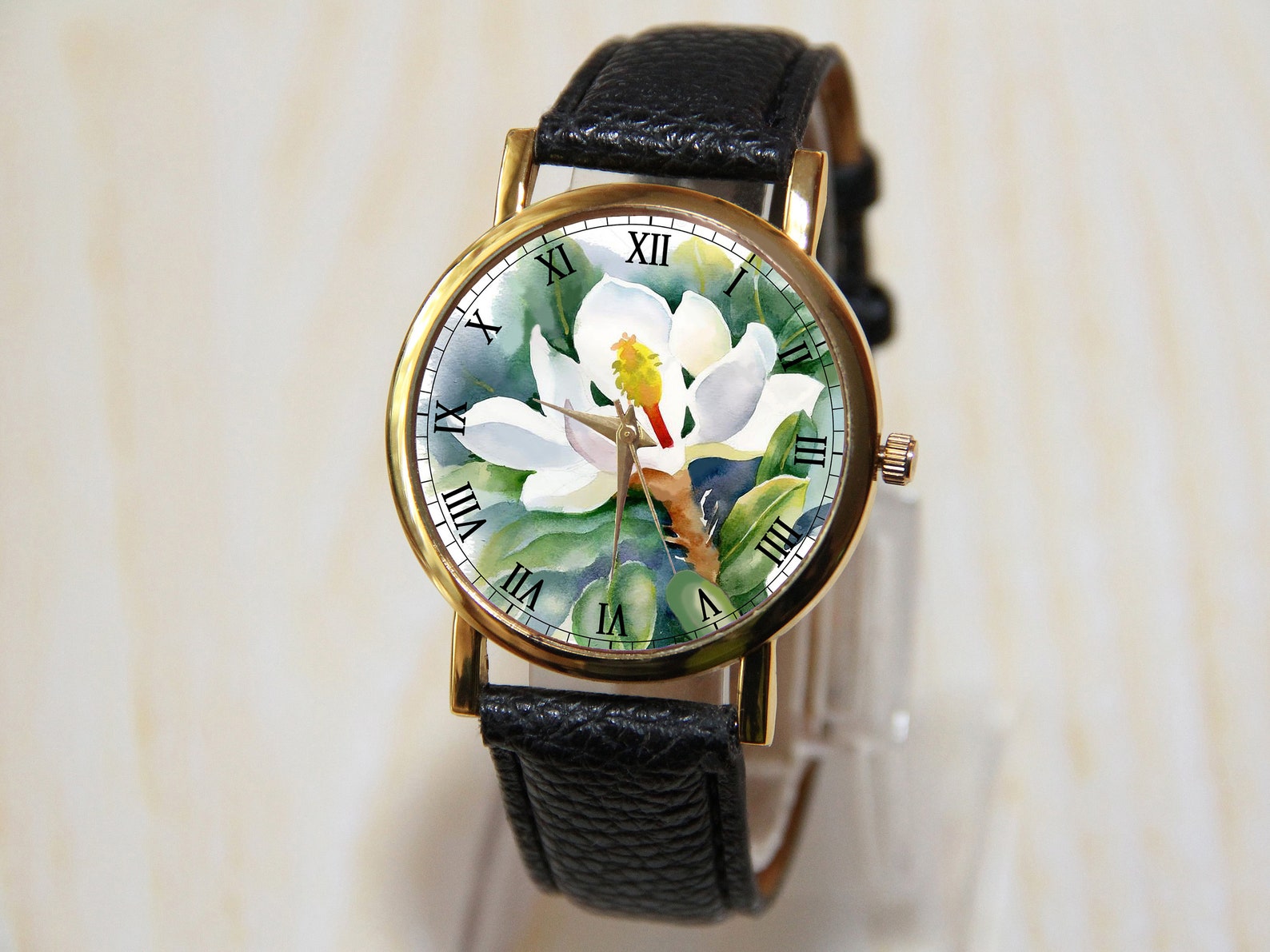 Wrist Watch Magnolia Watch Flowers Women's Watches Etsy