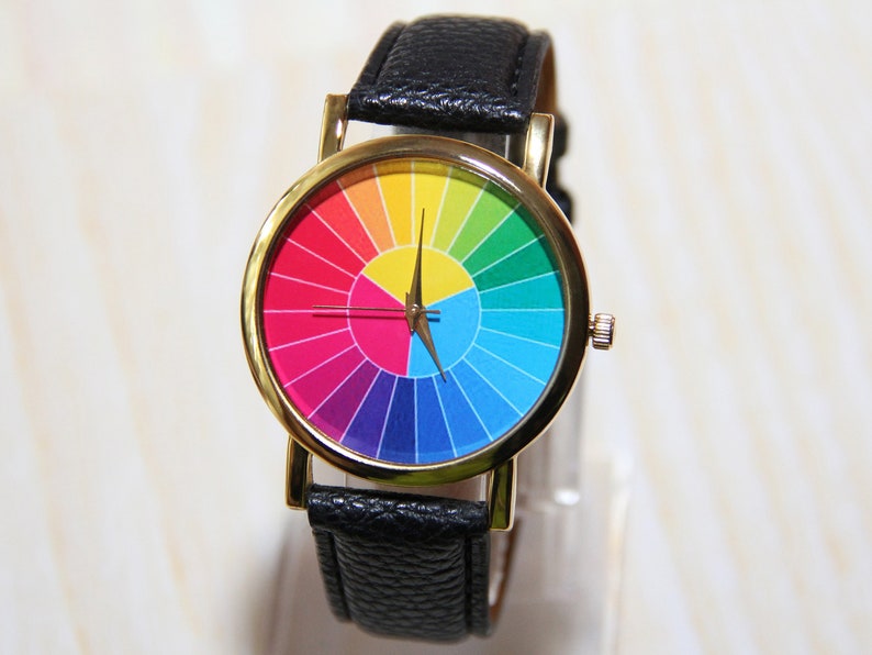 Color Wheel Watch Men's Watch Colorful Watches Etsy