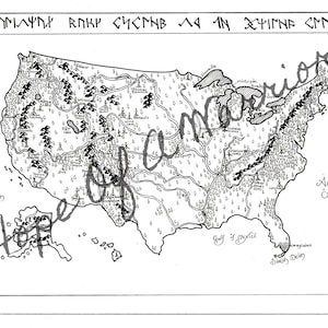 Verenigde Staten Fantasy Style Map Dwarf Border - Digitaal