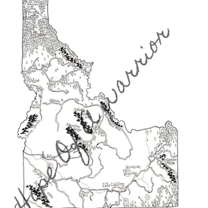 Idaho State Fantasy Style Map