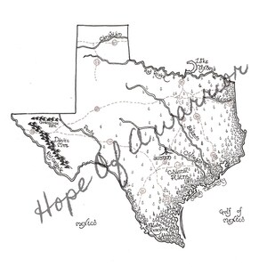 Texas State Fantasy Style Map