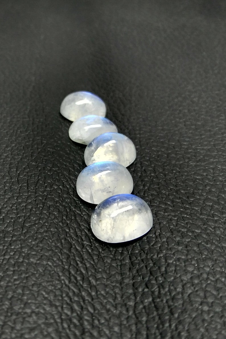 12x10 mm Rainbow Moonstone Loose Gemstone. 5 Pcs Lot Natural Rainbow Moonstone Blue Flash Cabochon Rainbow Moonstone oval Cabochon