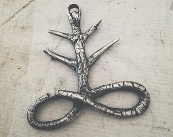 LEVIATHAN Cross pendant, necklace, Sterling Silver, Dark, Gothic, Witchy, Pagan, Occult Jewelry, alchemy