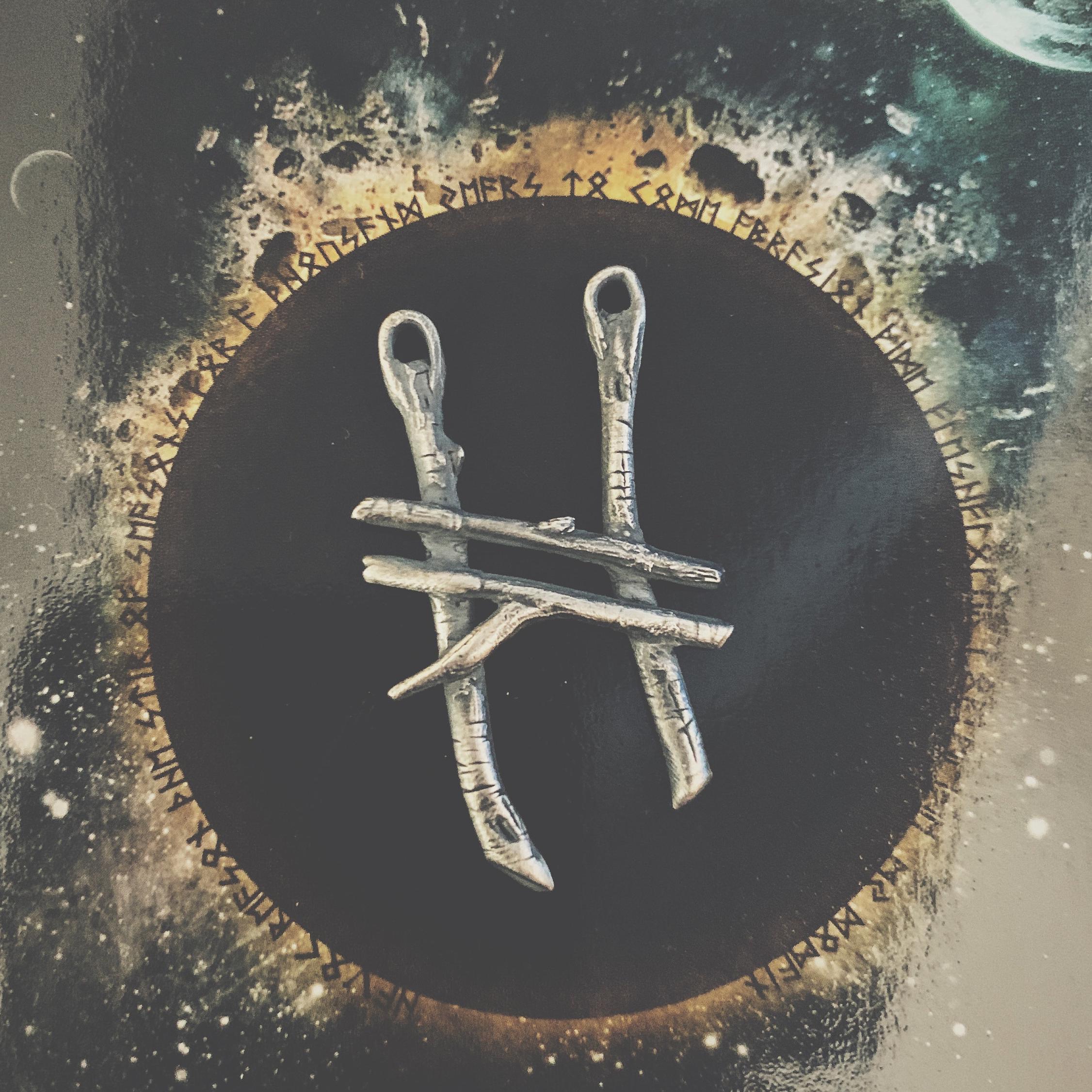 HAGALAZ Rune silver pendant, necklace oxidized silver Darkwood, Viking, Norse, nature, occult, norse, protection