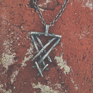 Mini SIGIL OF LUCIFER pendant, necklace, Sterling Silver, Dark, Gothic, Witchy, Pagan, Occult Jewelry, Nergal, Light Bearer