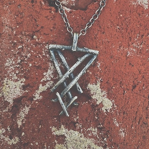 Mini silver SIGIL OF LUCIFER pendant, necklace, Dark, Gothic, Witchy, Pagan, Luciferian, Occult Jewelry, Nergal, Behemoth, black metal