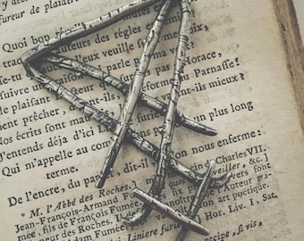 Oxidized Sterling Silver Sigil of Lucifer Pendant: Gothic Occult Necklace
