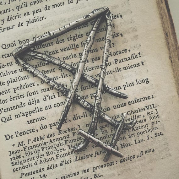 Oxidized Sterling Silver Sigil of Lucifer Pendant: Gothic Occult Necklace